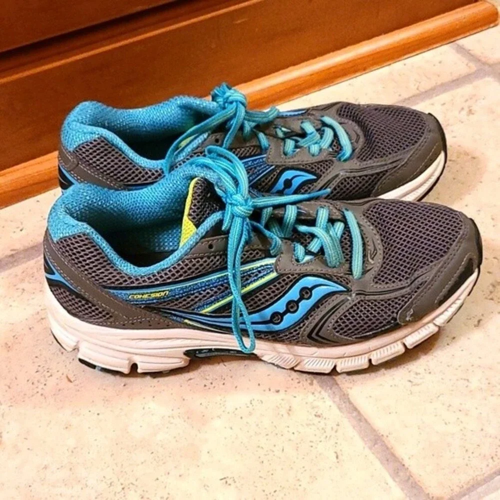 Saucony Women's Cohesion 9 Gray & Blue Sneakers Size 8.5